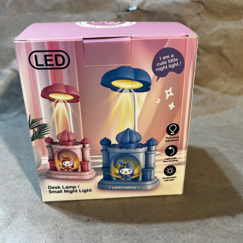Lucky Castle LED Desk Lamp Purple Kawaii Castle Flower Night Light USB Powered - Picture 10 of 16